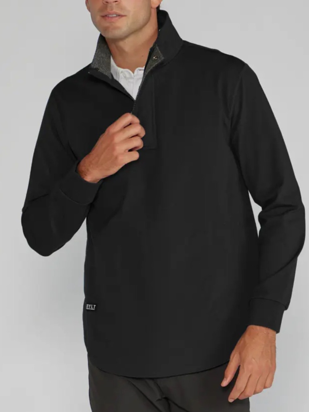 BYLT ELITE + fairway drop cut pullover Quarter-Zip Herringbone lined collar